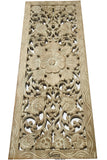 Floral Leaf Wood Carved Wall Panel. Tropical Home Decor. Size 35.5"x13.5"Color Options Available