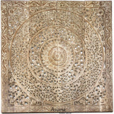 Carved Wood Sacred Floral Asian Home Decor Wall Art Panels. Bali Home Decor. Size 48" Color Options