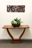 Dragon Wood Carved Wall Panel. Asian Chinese Home Decor. Decorative Wood Carving Sculpture. Dark Brown Finish 35.5”x13.5”x1"
