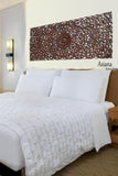 Headboard Floral Tropical Carved Wood Wall Panel. Balinese Wall Sculpture Panel. Size 27"x60" Dark Brown