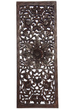 Floral Leaf Wood Carved Wall Panel. Tropical Home Decor. Size 35.5"x13.5"Color Options Available