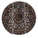 Elegant Medallion Wood Carved Wall Plaque. Floral Bali Rustic Home Decor Wall Art. Asian Home Decor Wall Panels Size 36" Color Options Available