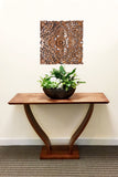 Floral Wood Wall Hanging. Wood Carving Decorative Wall Art Plaque. 24"x24"x0.5" Color Options Available
