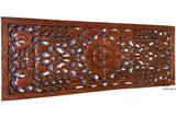Floral Wood Carved Wall Panel. Rustic Home Decor Carving Wood Plaque. Window Screen. Color Options Available, 35.5"x13.5"x0.5"