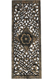 Floral Tropical Wood Carved Wall Art Panel. Color Options Available