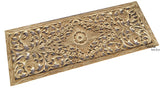 Floral Wood Carved Wall Panel.  Tropical Floral Wood Carved Wall Panel Home Decor. 35.5"x13.5" Color Options Available