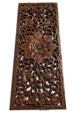 Floral Leaf Wood Carved Wall Panel. Tropical Home Decor. Size 35.5"x13.5"Color Options Available