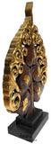 Clearance Asian Centerpiece Home Accent Decor Carved Wood Tree Statue