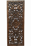 Floral Wood Carved Wall Panel Decoration. Asian Home Decor Wall Hanging. Large Wood Wall Plaque 35.5"x13.5"x0.5" Color Options Available